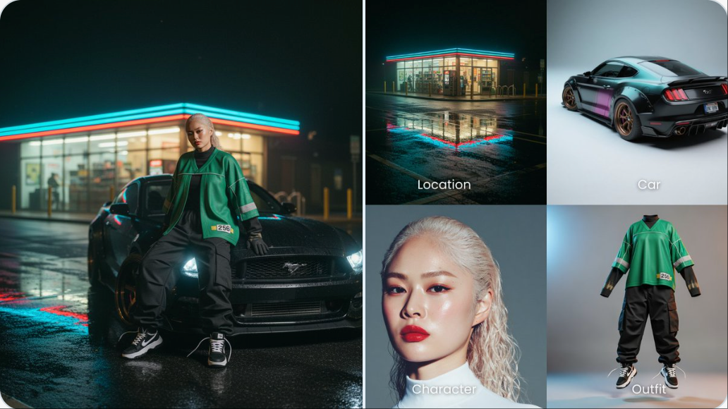 여러 이미지를 하나의 장면 그래프로 병합 - 나노 바나나 AI